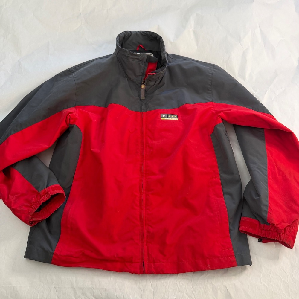 Burton Tactic Mens Vintage Red‎ Gray Full Zip Ski Snowboard Jacket Coat Gorpcore
